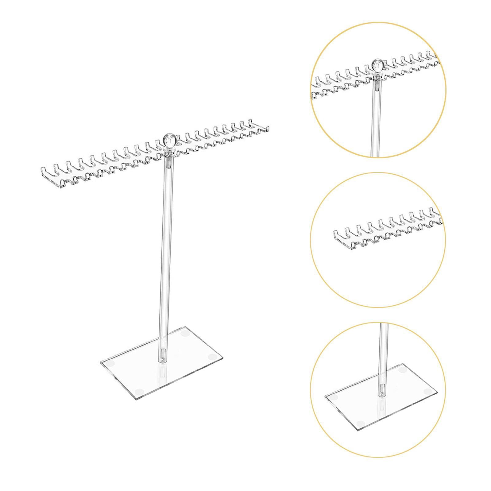 FVDPWYE Jewelry Organizer Anti Slip Base Acrylic Necklace Hanging Hooks Necklace Display