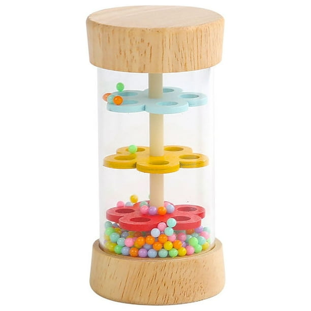 Cilindro de sonido de lluvia de madera para niños, instrumento musical Orff para iluminación, educación temprana, juguetes educativos para entrenamiento de coordinación mano-ojo.