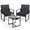 Black, variant on LOGYAT 3 Piece Wicker Patio Bistro Set, All-Weather Rattan Conversation Set with Glass Top Coffee Table, Perfect for Balcony, Porch, Poolside, Black Frame with Grey Cushion