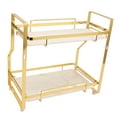 thumbnail image 4 of Estante de almacenamiento para baño, organizador de esquina montado en la pared, estante de pie para sala de estar, dormitorio, cocina, blanco y dorado, 2 niveles, 4 of 10
