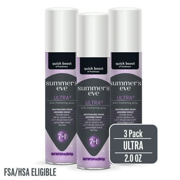 Summer's Eve Ultra Daily Active Feminine Spray, Women's Spray, 2 oz, 3 Pack