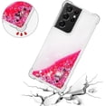 thumbnail image 5 of Compatible with Samsung Galaxy S21 Ultra Case Glitter Liquid Cute Clear Phone Case Floating Quicksand Shockproof Protective Bumper Soft TPU Case for Samsung Galaxy S21 Ultra Love Pink YB, 5 of 12