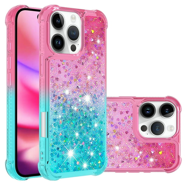 Funda para iPhone 15 PRO Transparente con Brillos Carcasa Protectora Antigolpes con Glitter Brillante