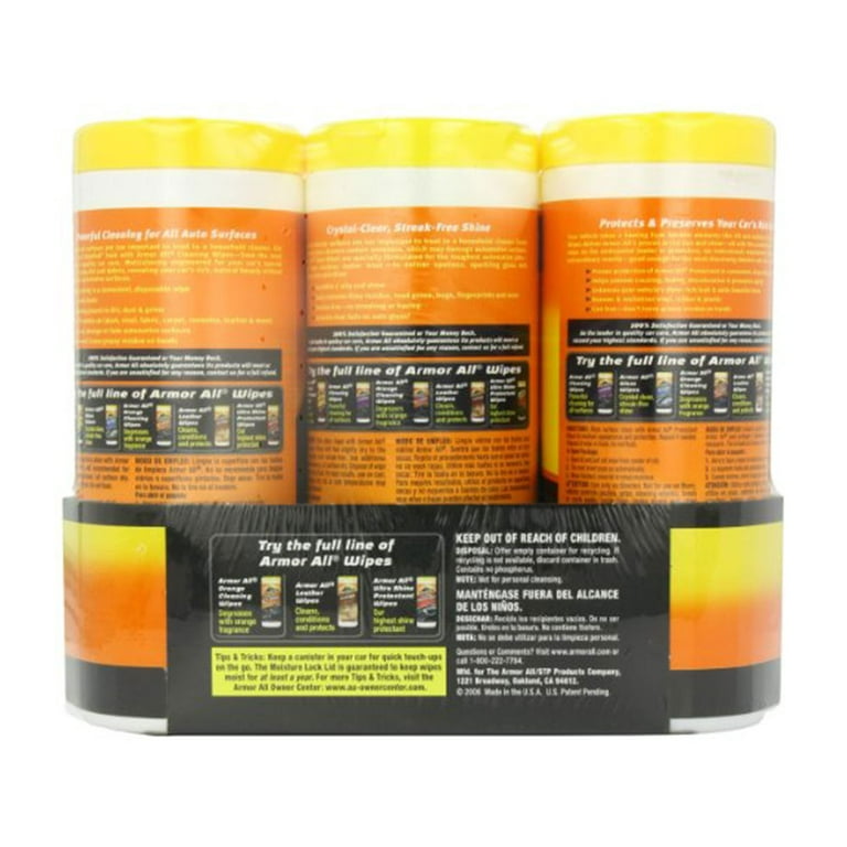 Armor All Car Cleaning Wipes, 3-3/10 in. L x 3-3/10 in. W x 8-2/5 in. H,  25-Pack at Tractor Supply Co.