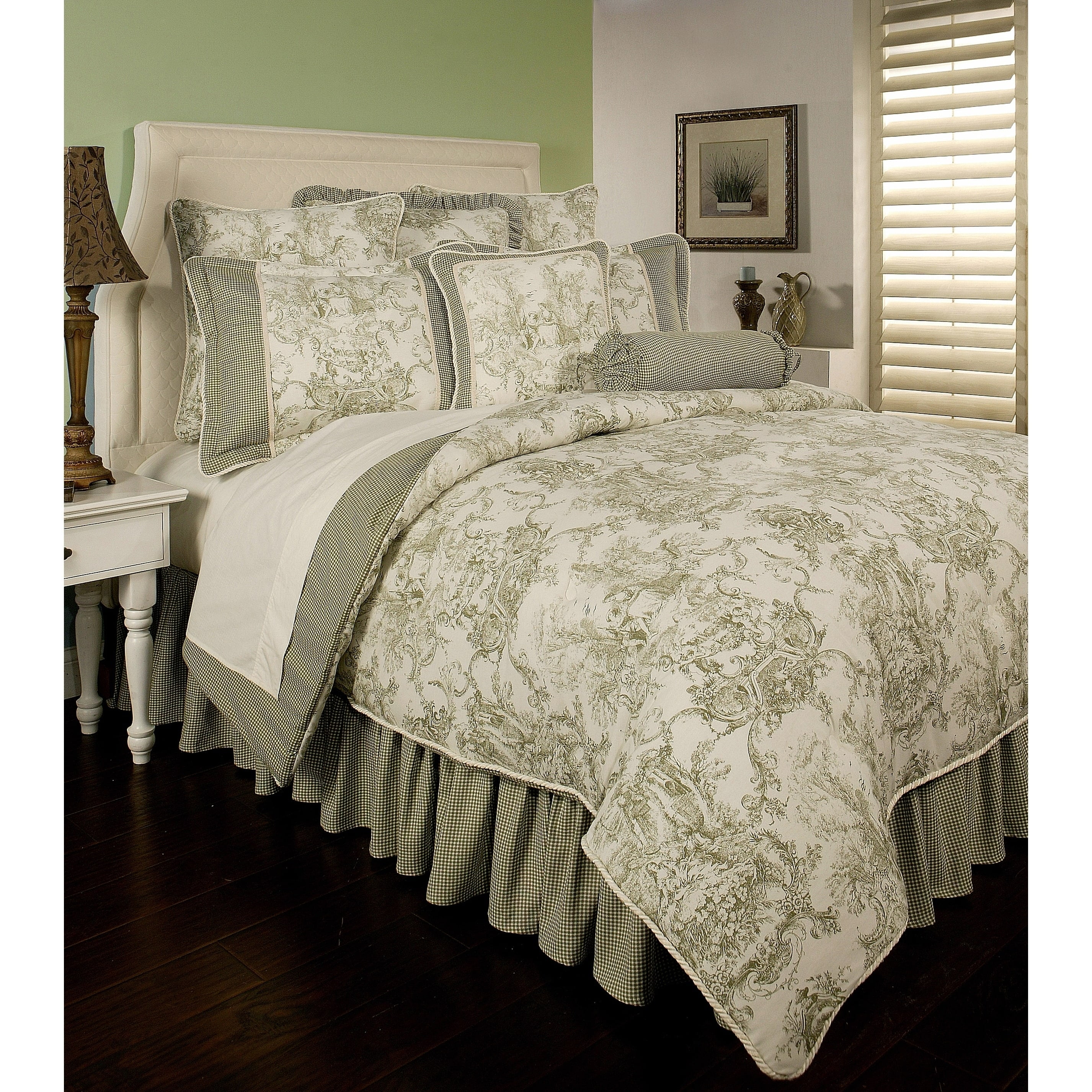 Pacific Coast Home Furnishings Pchf Country Toile Sage 3 Piece