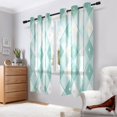 thumbnail image 7 of 2 Panels Set Blackout Curtains Thermal Insulated Sun Protection Room Darkening Drapes for Bedroom Teal Argyle Pattern, 7 of 7