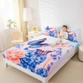 thumbnail image 4 of Manfei Vintage Butterflies Full Size Sheets,Rustic Hydrangea Flower Bed Sheets,Pink Blue Sheet Sets For Girls,Ultra Soft Home Decor,4pcs, 4 of 7