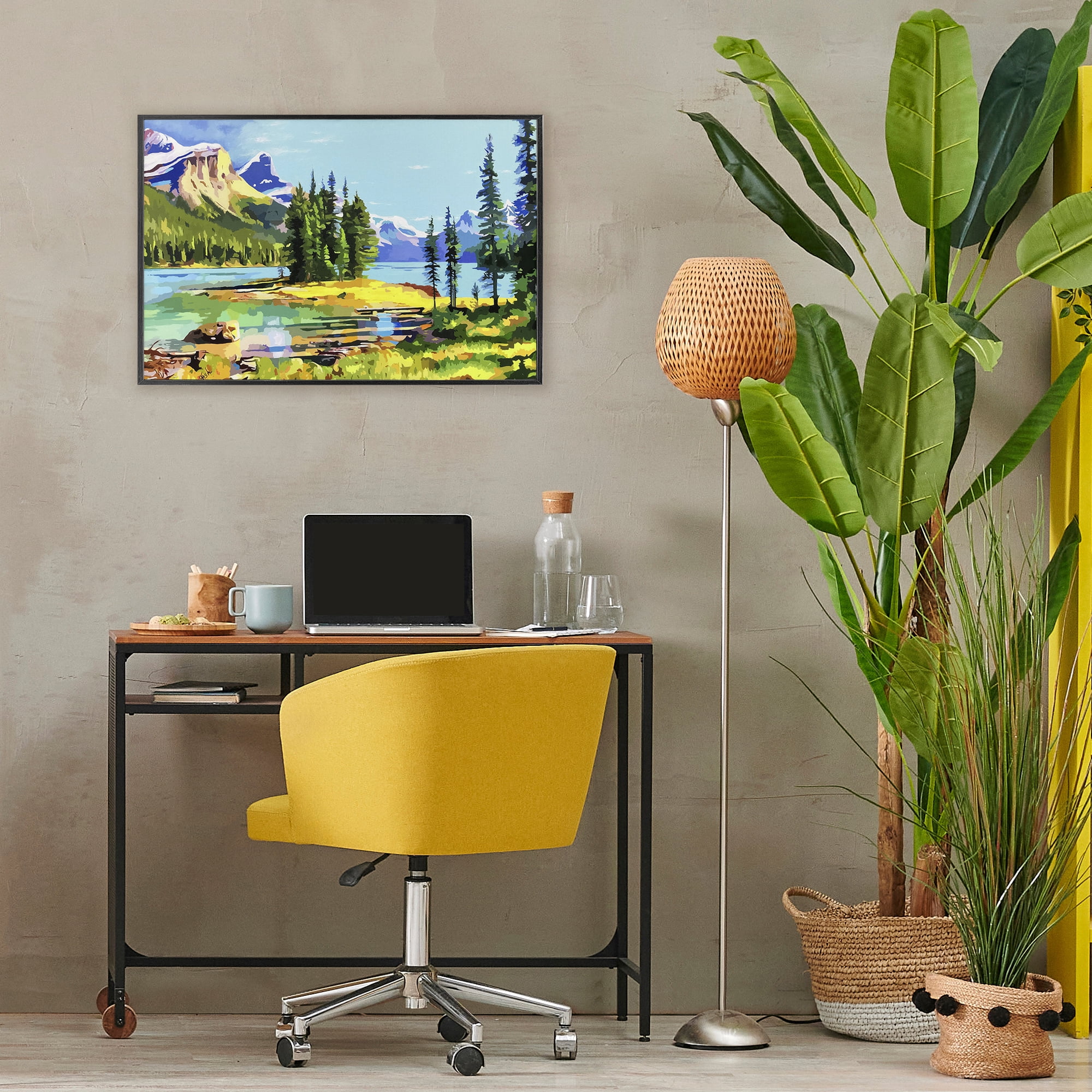 Stupell Industries Alpine Mountain Solitude Black Framed Giclee Art, design by John Jaster