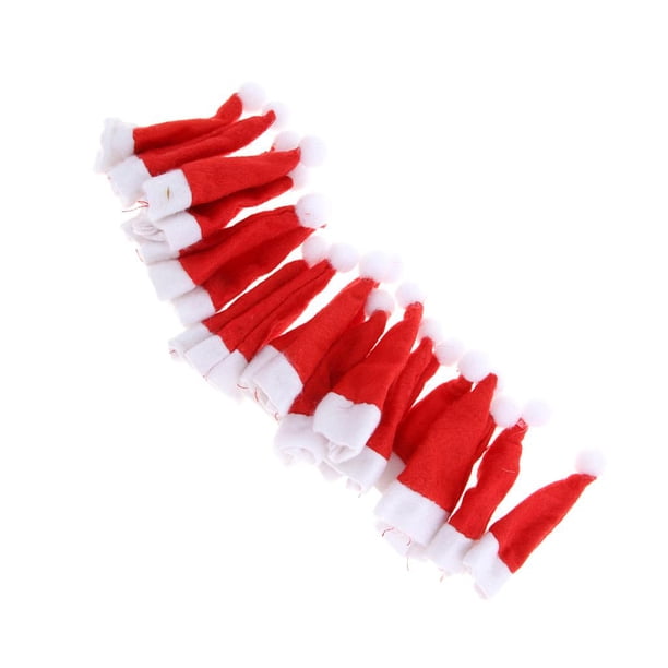 20pcs DIY Nad Candy Santa Claus Hat Doll Crafts Sunnimix mini sombreros de santa