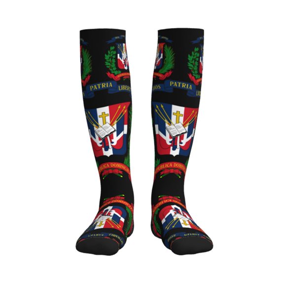 Coat Of Arms Of The Dominican Republic Compression Socks Circulation Running Athletic Sports for Women Men