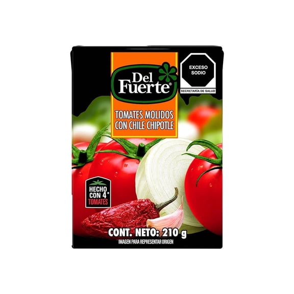 Tomates molidos Del Fuerte con chile chipotle 210 g