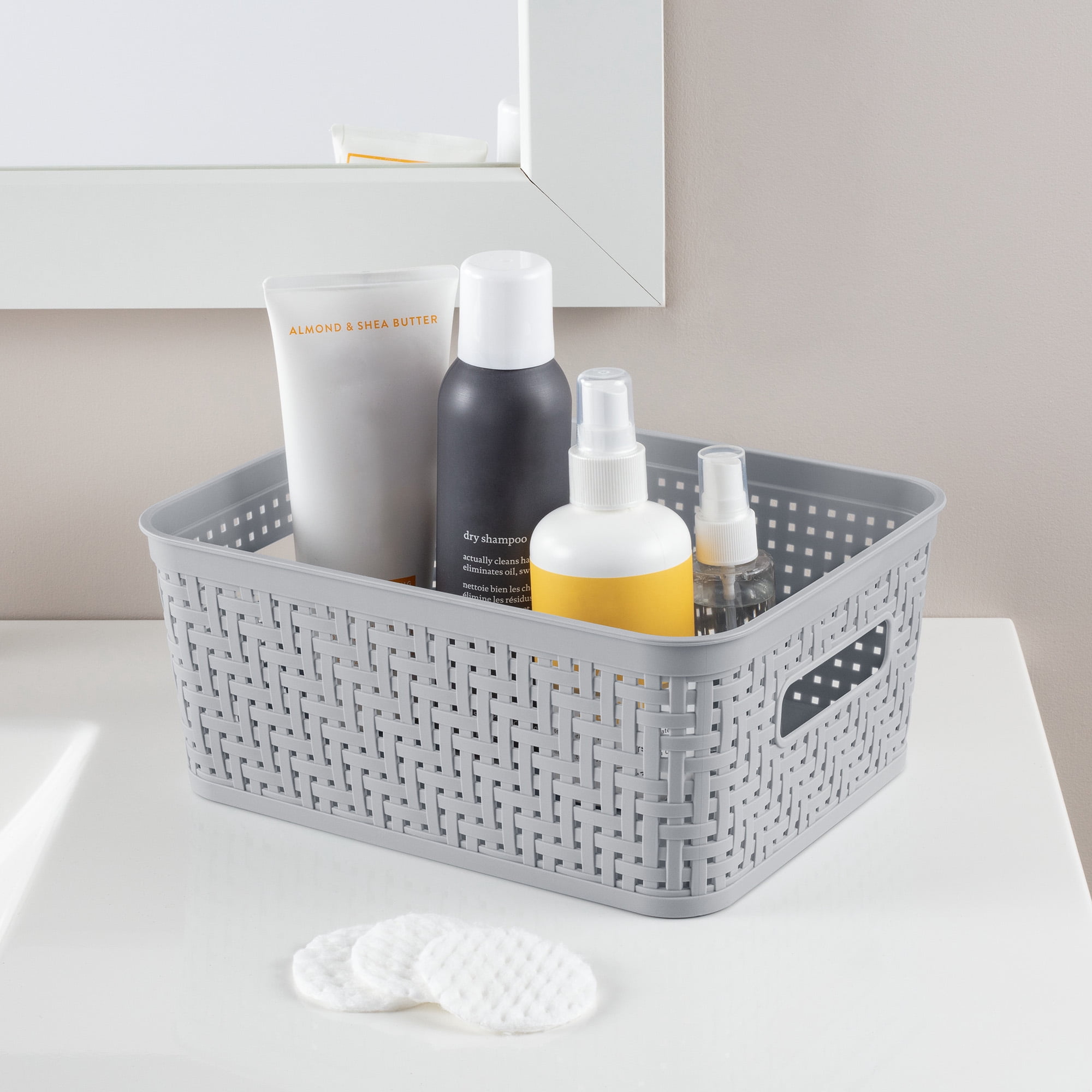 Sterilite 10 x 8 x 4.25 Inch Woven Rectangular Short Basket (8 Pack)