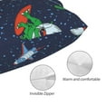 thumbnail image 3 of Fotbe Dinosaur Astronaut Space Surfing Funda de Almohada Decorativa Estilo Occidental, Lujo en Algodón, Fundas para Almohadas King, Cojín Estampado para Decoración del Hogar-14"x20", 3 of 6