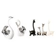 thumbnail image 1 of Elegantes figuras de cerámica de cisne y jirafa para centro de mesa de sala de estar. Decoración moderna y creativa para escritorio, oficina, estanter, 1 of 8