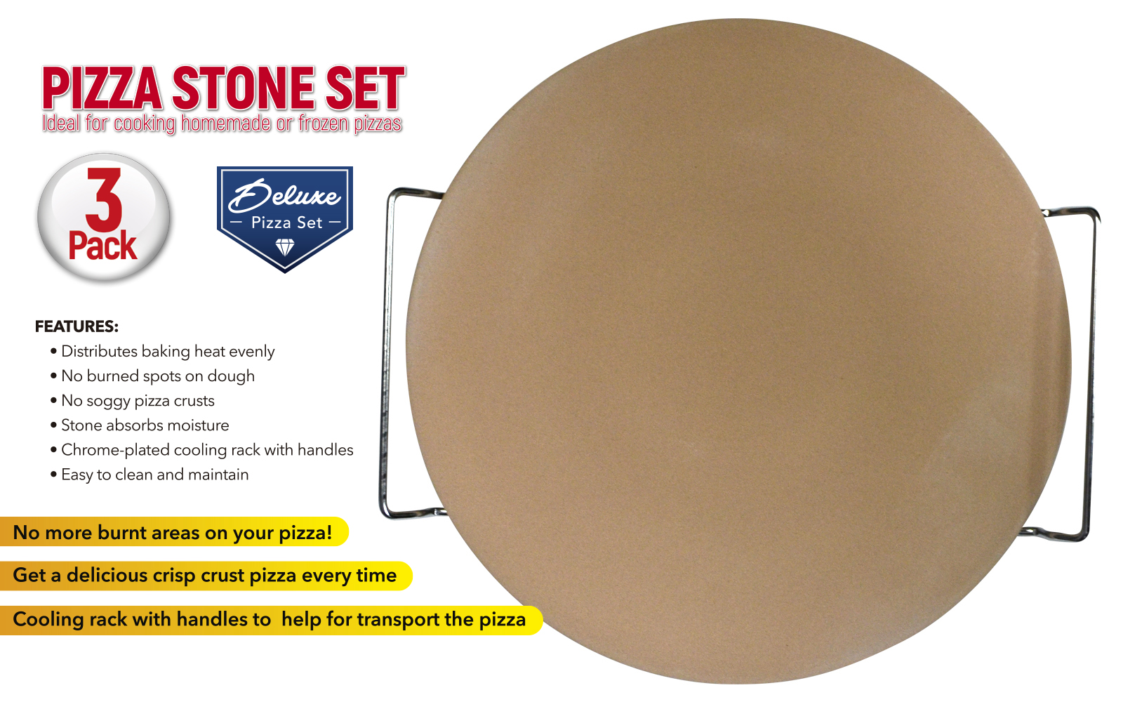 Buy Eternal Kitchen Ideas Pizza Stone for Oven Crispy Crust Pizza with