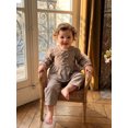 thumbnail image 4 of RUINIXCW 2Pcs Toddler Girl Fall Outfit Puff Long Sleeve Crew Neck Plaid Print Bow Decor Tops and Elastic Waist Pants Set, 4 of 9