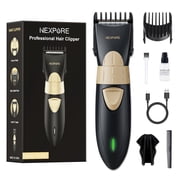 NEXPURE Hair Clippers for Men, Cordless Clippers for Hair Cutting Kit IPX7 Waterproof, Low-Noise Rechargeable Trimmer with Guide Combs for Men & Kids, Black