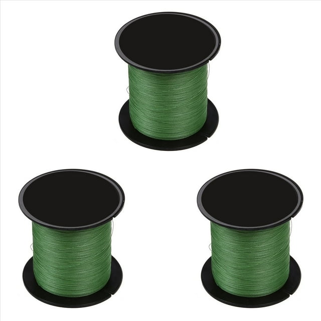 3X 12LB 200M Hilo Pesca 5.5kg Sedal Verde Oscuro