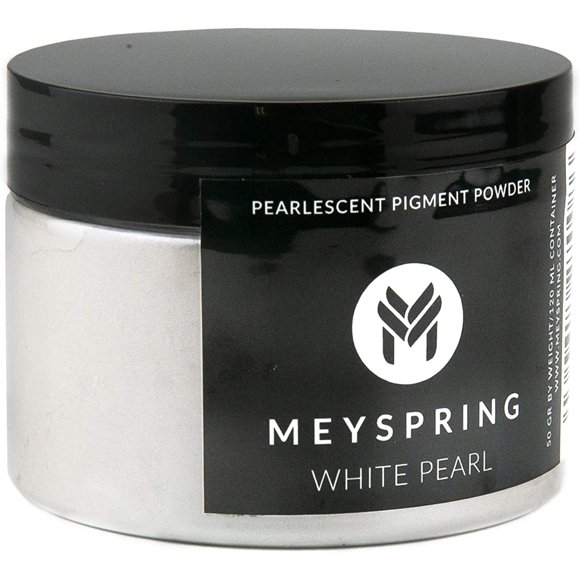 Polvo de mica MEYSPRING White Pearl, 50 g, para arte en resina