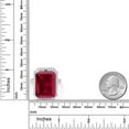 thumbnail image 5 of Gem Stone King 925 Sterling Silver Red Created Ruby Engagement Ring for Women (20.50 Cttw, Emerald Cut 18X13MM, Size 5), 5 of 5