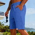 thumbnail image 6 of Mens Waffle Shorts Casual Elastic Waist Drawstring 2026 Summer Beach Lounge Short Royal Blue XL, 6 of 8