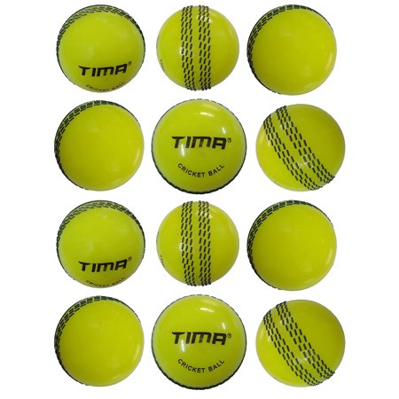 Tima Sports Fun Poly Hard Synthetic Red Cricket Ball (Yellow Pack Of 12)