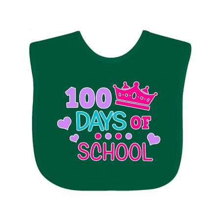

Inktastic 100 Days of School in Pink and Purple with Crown Gift Baby Girl Bib