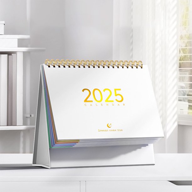 Mini calendario de escritorio 2024-2025 (octubre de 2024 a diciembre de 2025), mini calendario de escritorio, agenda diaria, papel grueso, encuadernación de doble alambre, para el hogar, la oficina,