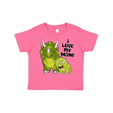 

Inktastic I Love My Mom with Baby and Mommy Triceratops Gift Toddler Boy or Toddler Girl T-Shirt