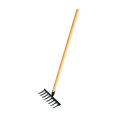 thumbnail image 1 of Almencla Garden Leaf Rake Wooden Handle Flower Bed Weeding Gathering Leaves Lawn Rake 8 Teeth 26x12x10cm, 1 of 8