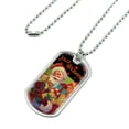 thumbnail image 2 of Christmas Jolly Holidays Santa Graphic Military Dog Tag Pendant Necklace with Chain, 2 of 5