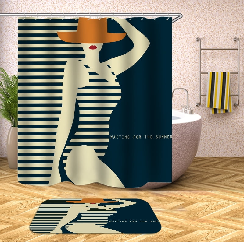 Cartoon girl Shower Curtain , Bathroom Decor , Shower Curtains floor