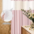 thumbnail image 3 of No Hook Shower Curtain, Red Striped Shower Curtains for Bathroom with See Through Top Window, Red White Stripes Farmhouse Waterproof & Washable Bath Curtain 66"x72", 3 of 9