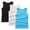 Black/White/Blue, variant on GERsome Unisex Boys Girls Cotton Tank Tops Sleeveless Undershirts Tees 3-Pack Assorted Colors Round Neck Shirts, Sizes 2-14 Years