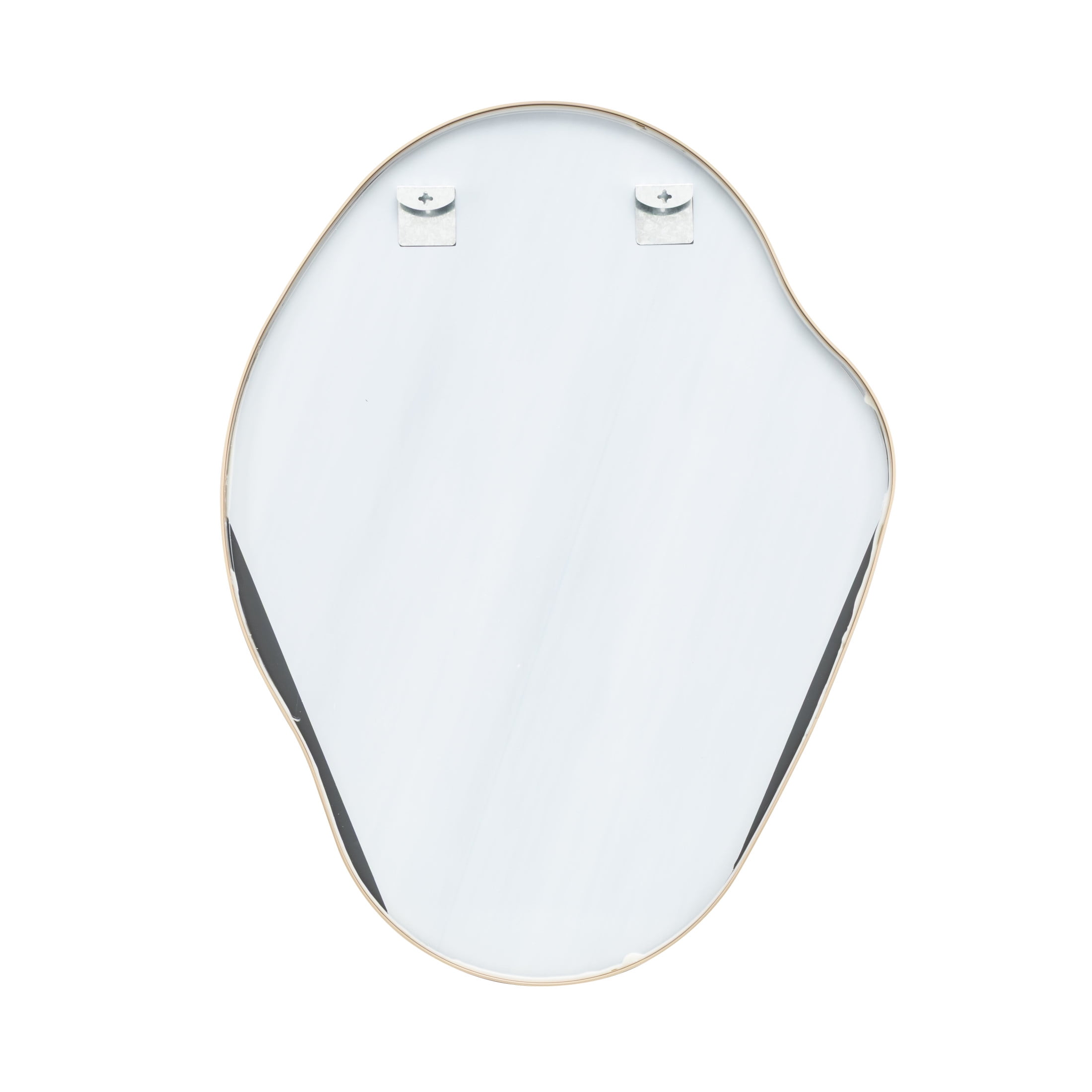 DecMode 32" x 42" Gold Wavy Abstract Wall Mirror