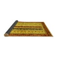 thumbnail image 2 of Ahgly Company Indoor Round Abstract Yellow Modern Area Rugs, 4' Round, 2 of 4