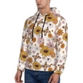 thumbnail image 3 of Naloa Sunflowers And Butterflies Men's Casual Hooded Collar Drawstring Hoodies Pullover Sweatshirts Casual Long Sleeve Shirts-4X-Large, 3 of 7