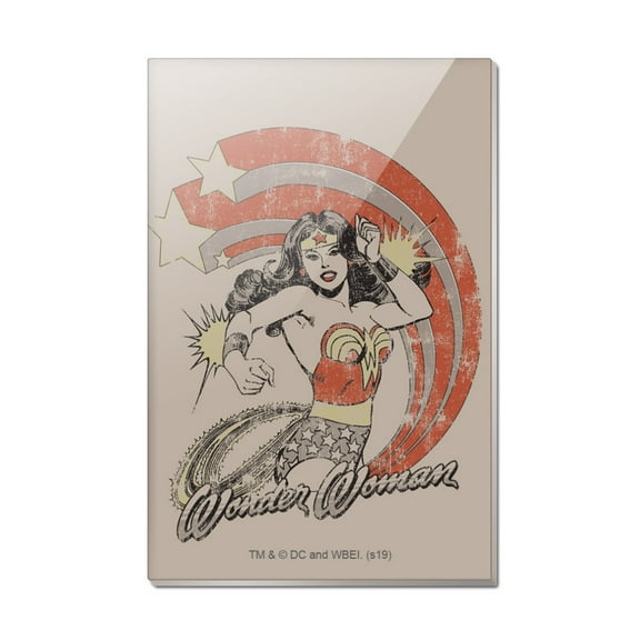 Wonder Woman Deflecting with Bracelets Rectangle Acrylic Fridge Refrigerator Magnet