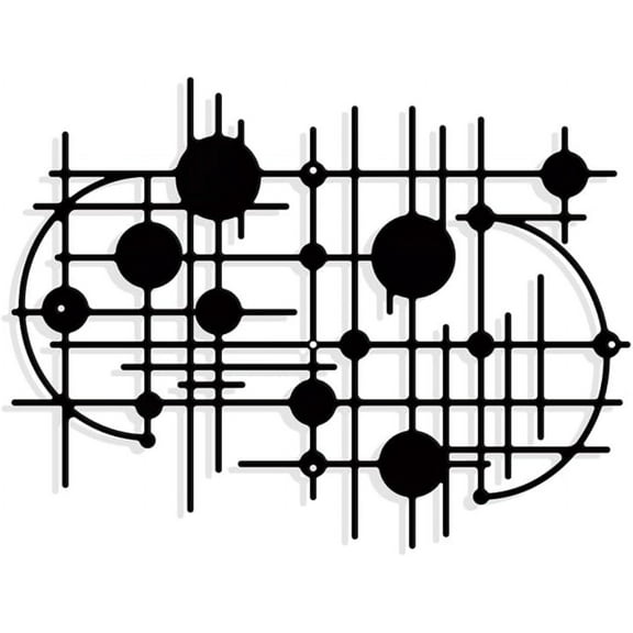 Abstract Geometry Metal Wall Art Decor Black Wall Hanging Decor Silhouette Wall Art for Home Bedroom Living Room Garden Hotel Office Wall Christmas Festival Decoration Gift 8.5×11.1"