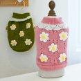 thumbnail image 5 of Ropa para perros, suéter, vestido, suéter de punto con flores tridimensionales, suave, grueso y cálido para cachorros, 5 of 5