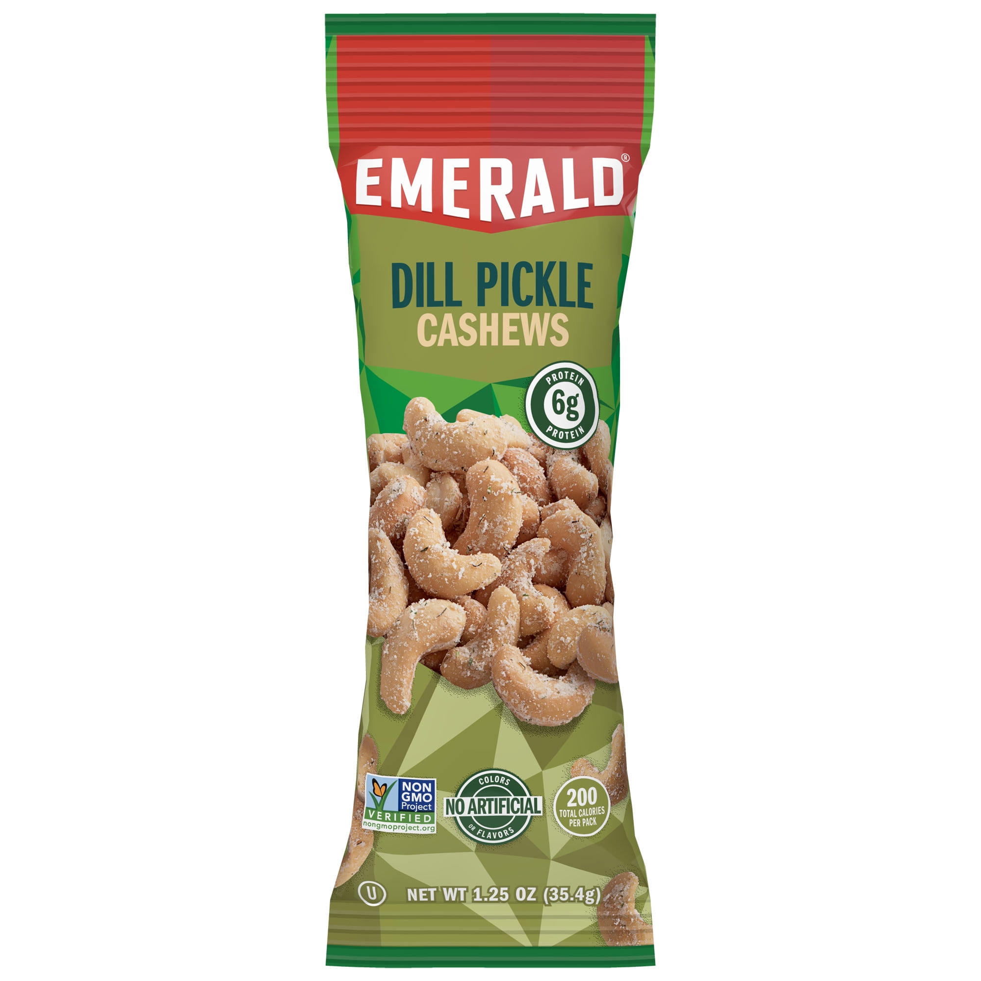 Emerald Nuts Dill Pickle Cashews, SingleServe 1.25 Oz, 12 Ct