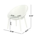 thumbnail image 2 of Kaia Modern Outdoor Patio Accent Chairs, Minimalist Design, White, Set of 2, 2 of 7