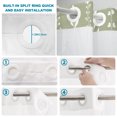 thumbnail image 5 of No Hook Shower Curtain, Modern Minimalist Shower Curtains for Bathroom with See Through Top Window, Farmhouse Leaf Stripes Sage Green Waterproof & Washable Bath Curtain Stall 48"x72", 5 of 9