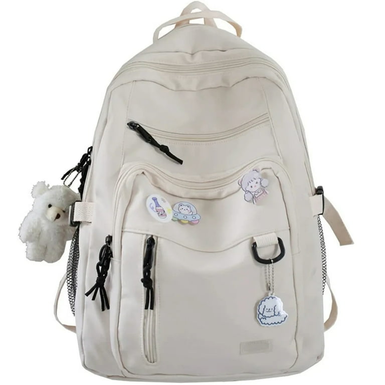 Aesthetic Multi-pocket Backpack Student Casual Backpack Adjustable Strap Large Capacity High School Backpack