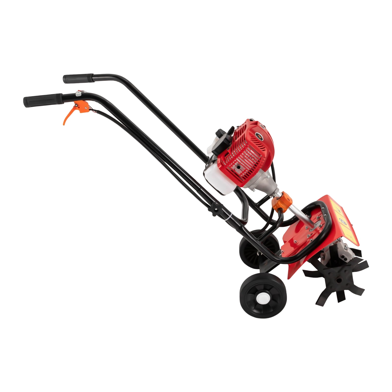 Wildnix Gas Powered Mini Tiller Cultivator, High-Quality Iron & Plastic, Two-Stroke Engine for Stable Power, Easy Operation, 0.2gal Fuel Tank, Long-Lasting Durability for Soil Loosening