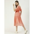 thumbnail image 2 of Moomaya Solid Square Neck Smocked Midi Dress, Poly Georgette Dresses For Women, 2 of 8