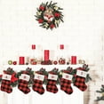thumbnail image 3 of Mini Christmas Stocking Red And Black Plaid Small Stocking with Hanging Ring A to Z Embroidered Letter Hanging Stocking for Xmas Tree Wall Mantel, 3 of 8