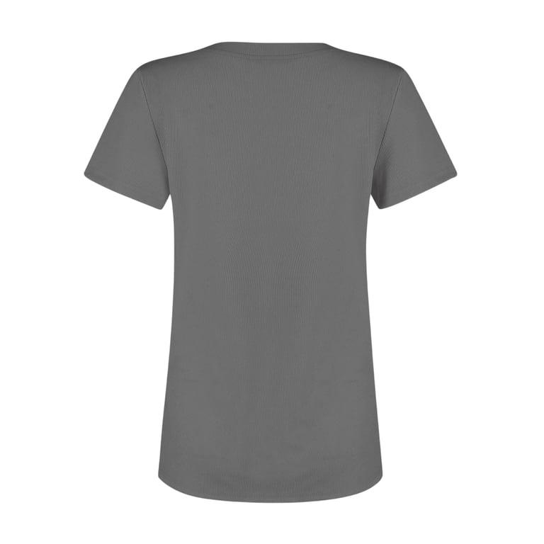 Short Sleeve Shirts for Women Crop Scoop Neck Slim Fitted Basic