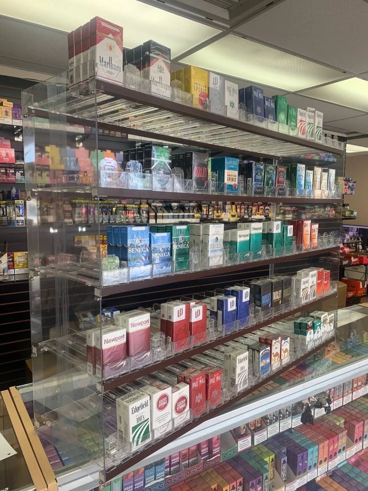 NEW 990  Cigarette Box Display Case Push Tray Commercial Retail Tobacco Auto Feed Showcase