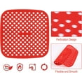 thumbnail image 4 of Alfombrillas para freidora de aire, 2 alfombrillas de silicona para freidora de aire de 7,5 y 8,5 pulgadas, alfombrillas reutilizables perforadas para freidora de aire (cuadradas), 4 of 5